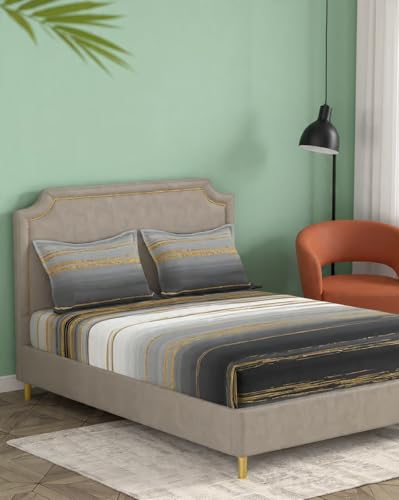 Image of Portico New York Super King Size Flat Bedsheet with 2 Pillow Covers Facets (Multicolor 1)