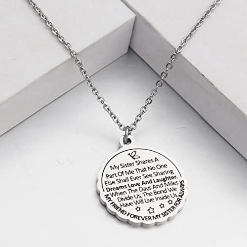 Sister Necklace Sister Gift from Sister My Friend Forever My Sister for Always Friendship Gift Sister Quote Jewerly BFF Bestie Gift3