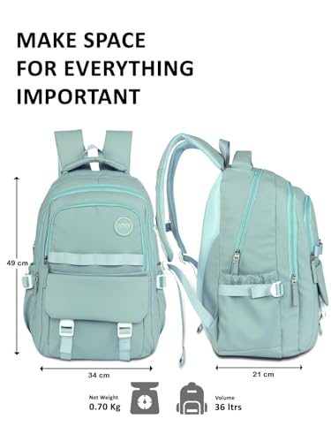 Image of Lavie Sport Luna Laptop Backpack | 36 Liters | Fits Upto 16 Inch | Laptop Compatiable | Rain Cover | Gift for Biys & Girls
