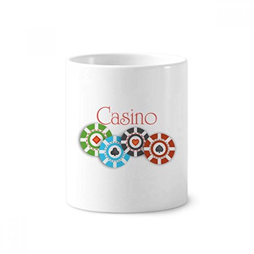Coupe en céramique blanche Casino Chips pour organiser votre lavabo