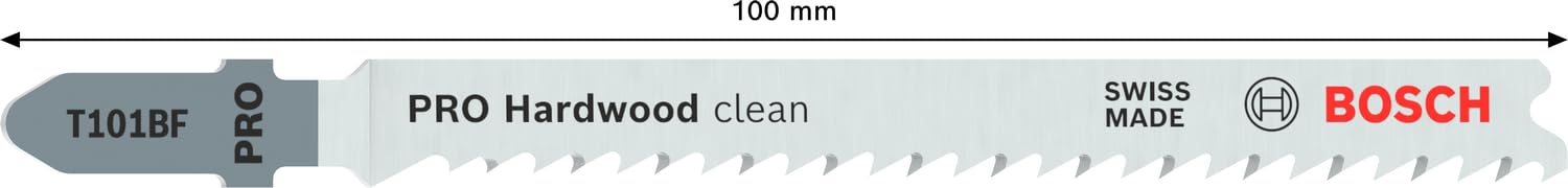 Bosch Professional 25 x Lame per seghetto alternativo T 101 BF Clean for Hard Wood (per Legno duro, straight cut, accessorio Seghetto alternativo)