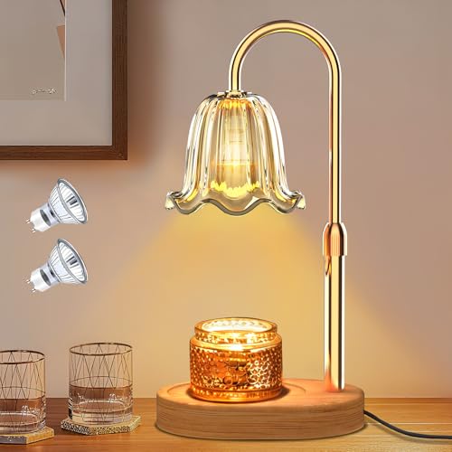 Philorn Chauffe-bougie électrique avec variateur d'intensité, minuterie et 2 ampoules, hauteur réglable, bougie chauffante électrique pour pots de cire, cadeaux d'anniversaire pour mères, cadeaux de