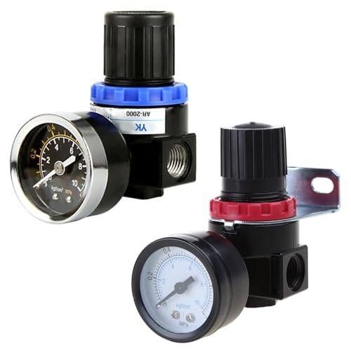 Compresor de control de alivio de presión de aire neumático ajustable, unidades reguladoras con ajuste de manómetro AR2000 G1/4 pulgadas