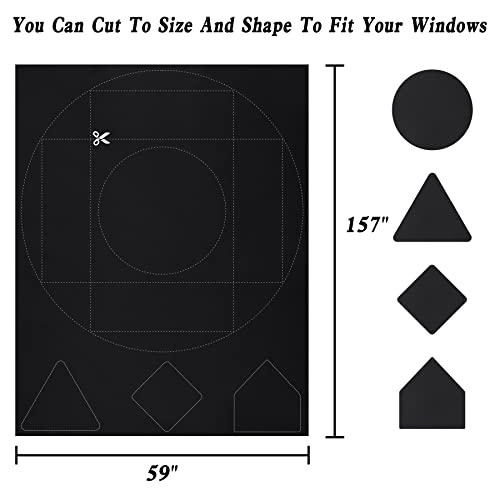 Feqo Portable Window Blackout Curtain Shade 157"X 59" Blackout Blind Temporary Blackout Shade Travel Window Cover Stick On Black Out Blind Dark Shade For Bedroom Drawing Room Nursery Travel #TOP1