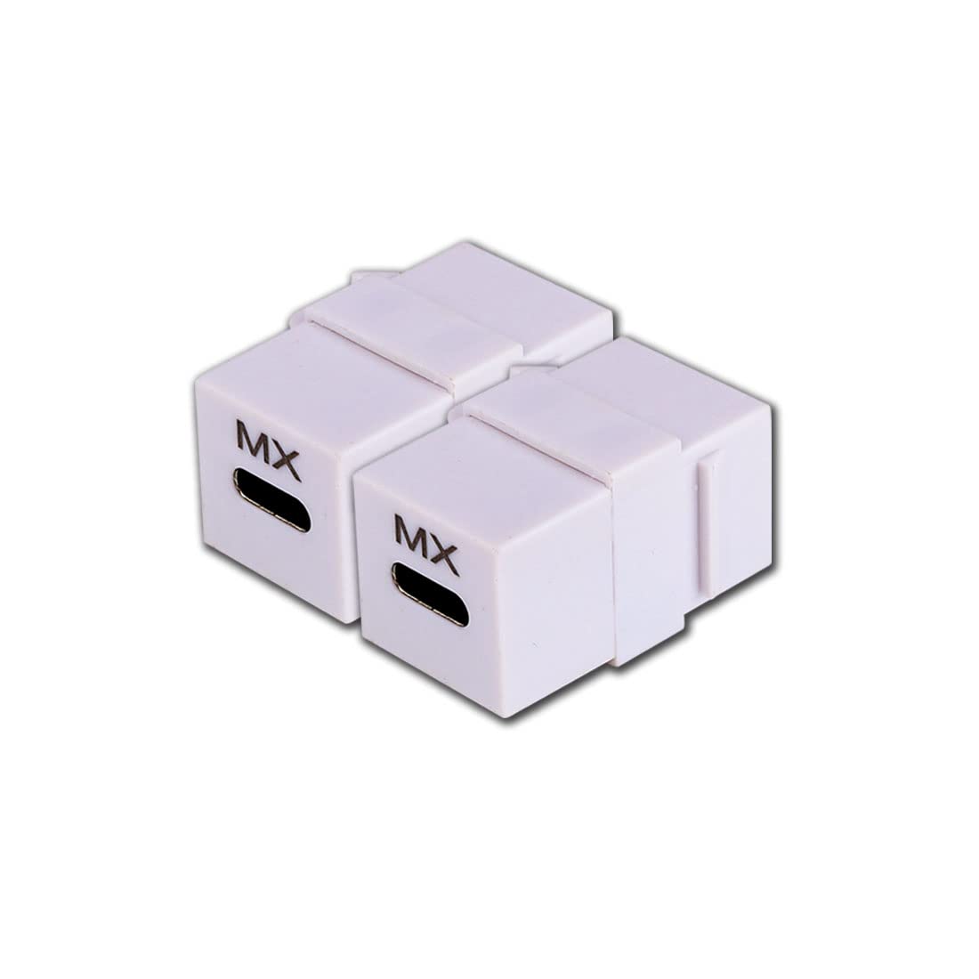 mx type-c inline coupler (white) additional extension jointer, female to female extender plug, compact design with high speed use in offices & home (pack of 2)
