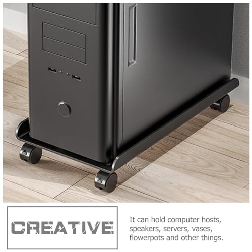 Soporte móvil para torre de computadora ARTIBETTER con ruedas bloqueables y altura ajustable, soporte universal para CPU para oficina en casa y debajo del escritorio miniatura 6