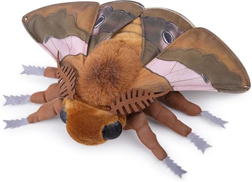 Tiny Heart Juguete de SimulacióN De Polilla Gingko, Lindo Juguete de Polilla Gingko marrón, ColeccióN de Peluche Suave, Animales Voladores para 16”