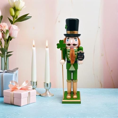 Casse-Noisette Saint-Patrick en Bois Vert Décoration de Cheminée et Table Festive - 7