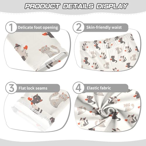 ZZKKO Girls Leggings Cute Colorful Kittens Toddler Girls Clothes Leggings for Girls Toddler Girls Leggings 3-4T3