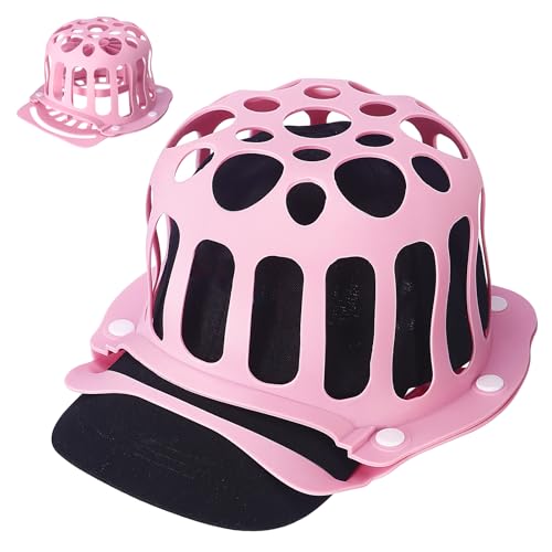 Kinsinder Cage de lavage de casquette Casquette de baseball Lavage de chapeau Cage de lavage de casquette de baseball Nettoyeur de chapeau pour machine à laver (Rose)