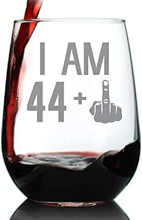 44 + 1 Middle Finger - 45th Birthday Stemless Wine Glass for Women