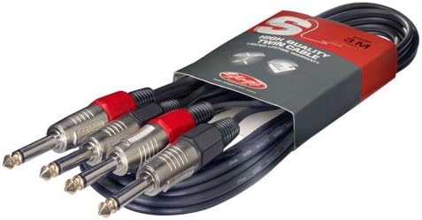 Stagg 18306 60 cm 2x 6.3 mm Mono Jack Twin Cable - Black