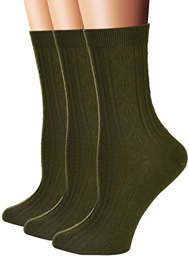 Flora&Fred Women's 3 Pair Pack Cotton Crew Socks