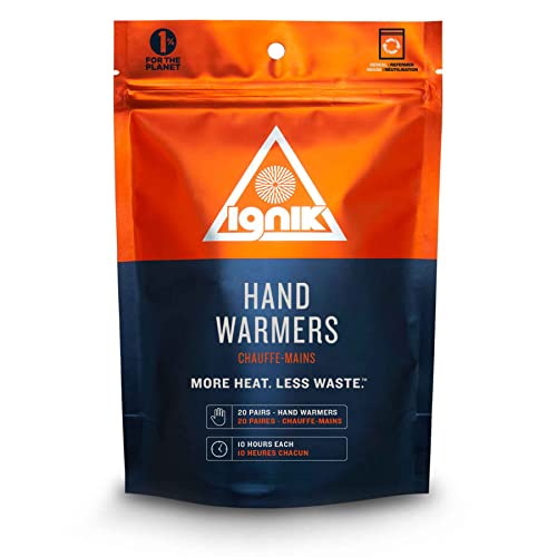 Ignik Resealable Multiple-Use Hand Warmers for 10 Hours of Heat Across 72 Hours, 20 Pairs