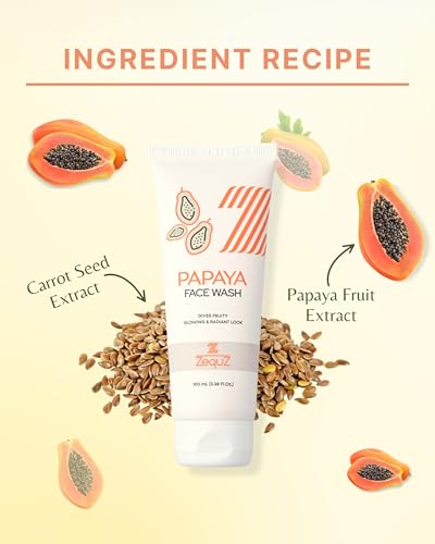 Image of ZequZ Papaya Face Wash For Men and Women | Deep Cleanse Face Wash | All Skin Types | Removes Dark Spots | Face Wash for Brightening and Glowing Skin (100ML)