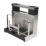 Kompaktes Edelstahl-Küchenregal mit abnehmbarer Ablaufpfanne und speziellem Essstäbchenhalter für aufgeräumte Arbeitsplatten (304 Edelstahl)