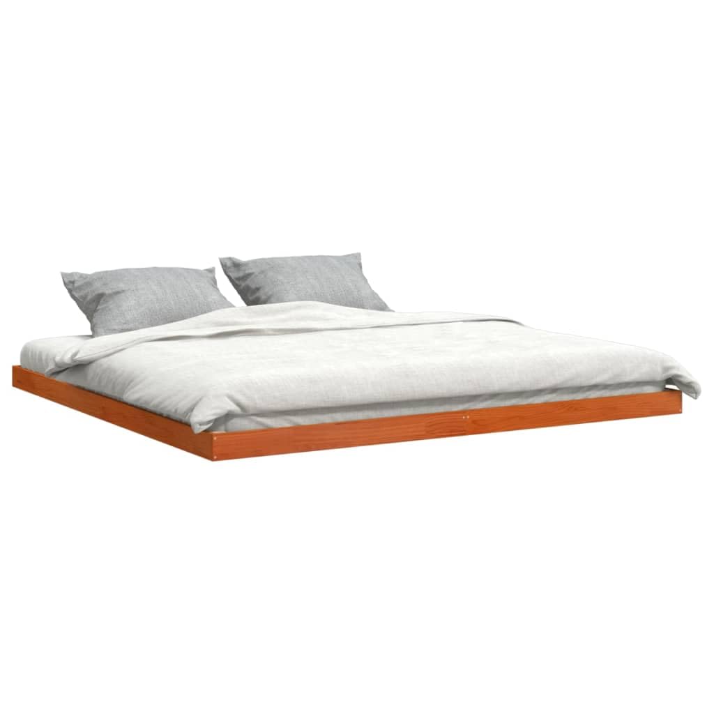 vidaXL Bed Frame, Bed Base for Bedroom, Mattress Foundation for Double Bed, Bedstead, Modern Style, Wax Brown 180x200 cm Super King Solid Wood Pine