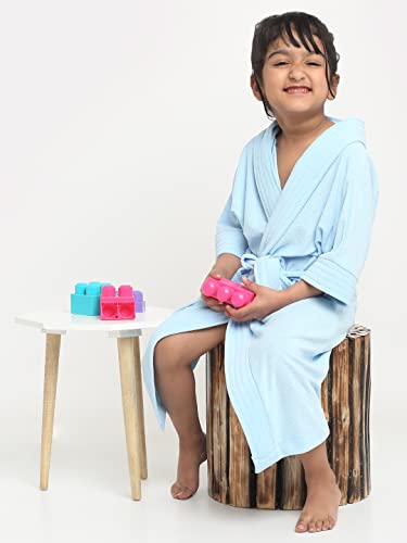 Image of CREEVA Cozy Hooded Bathrobe for Kids - Lightweight, Quick-Dry, and Perfect for Daily Use