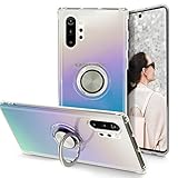 Galaxy Note 10+ Plus/5G Case, Anti Scratch Soft TPU Clear Case with 360 Degree Rotation Button Bounce Finger Ring Kickstand [Work with Magnetic Car Mount] for Samsung Galaxy Note 10+ Plus,Clear