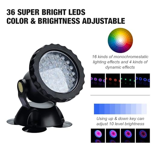 Projecteurs sous-marins LED 3W DC12V avec télécommande étanche pour bassin
