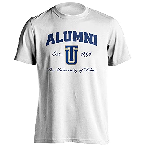 Sport Your Gear Tulsa University Golden Hurricane Alumni Short Sleeve T-Shirt (White, L)