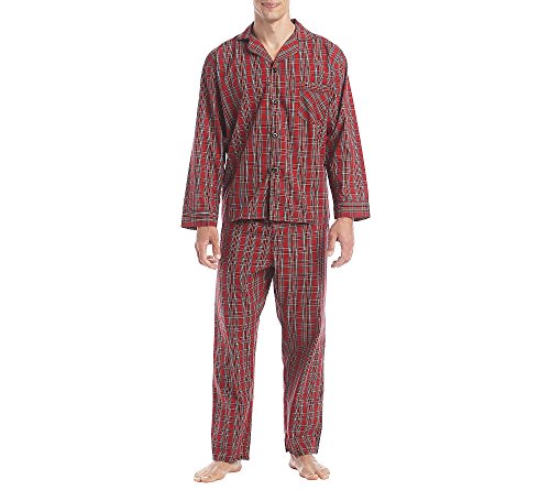 Hanes Men's Classics Broadcloth Woven Pajama Set,...
