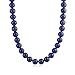 Produktbild Bling Jewelry Schlichte Einfache Klassische Dunkelblaue Lapis Lazuli Runde 10Mm Perle Strand Halskette Für Frauen Silber Vergoldet Verschluss 16 Zoll