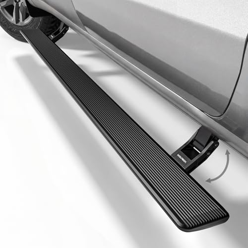 Image of WOLFBOX Power Running Boards for Silverado & Gmc Sierra 2019-2021 1500 /2020-2023 2500 3500 Crew Cab, Automatic Electric Retractable Side Steps with LED Lights, Easy-to-Install Waterproof Motor