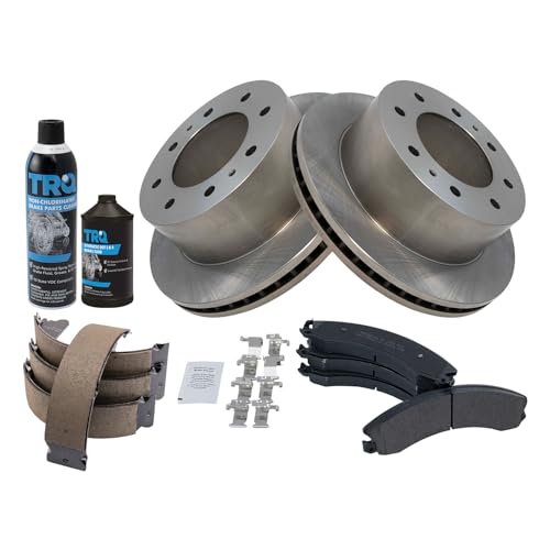 Image of TRQ Rear Brake Pad & Rotor Kit Compatible with 2011-2019 Chevrolet Suburban 3500 HD 2011-2019 GMC