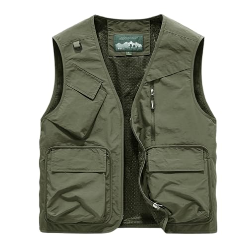 Gilet d'extérieur homme léger et respirant multifonction à poches