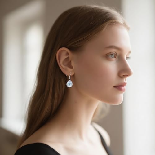 Evil Eye Earrings 925 Sterling Silver Moonstone Evil Eye Earrings Protection Amulet Jewelry for Women3