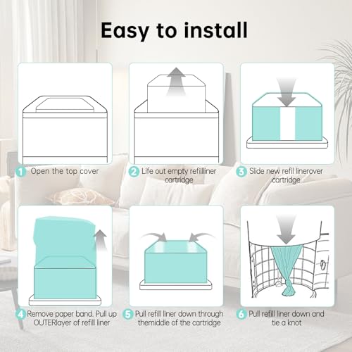 Image of 4 Pack Diaper Disposal Refill Liners Compatible with Janibell Akord 330 Series Adult Diaper System, Lightly Scented, Green