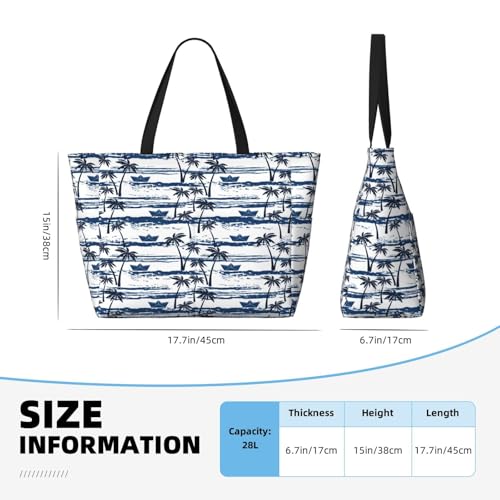 Palm Tree Print Beach Pool Bags Tote For Women Ladies Large Gym Tote Carry On Bag For Weekender Travel Waterproof4
