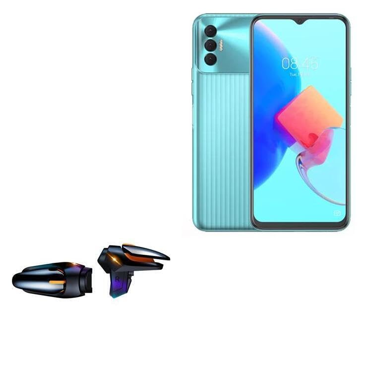 BoxWave Gaming Gear Compatible with Tecno Spark 8P - Touchscreen QuickTrigger Auto, Trigger Buttons Autofire Gaming Mobile FPS - Jet Black