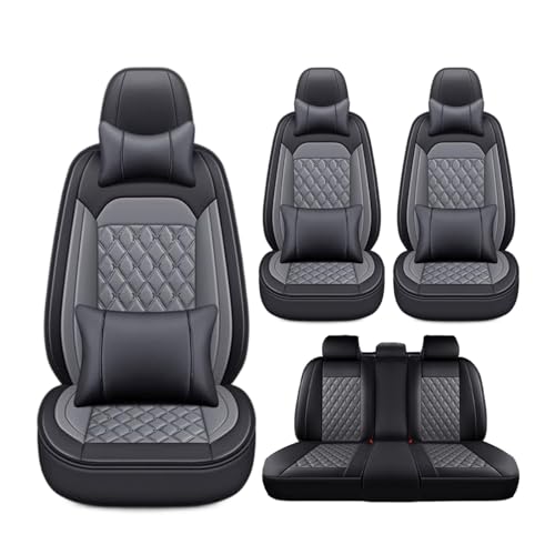 に適用トヨタ ヤリスクロス 10系/15系 2020年2月 車用シートカバー 通気性素材 フルカバータイプ 人体工学設計 長時間運転 乗車の腰肩痛緩和 車両オリジナル形状に密着 ズレ防止 背面大容量収納ポケット 簡単取り付け(黒灰色,枕付き)