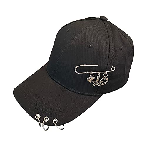 i-ZOA Baseball Caps and Hats Fashionable Casual Daily Adjustable Unisex Pin Decor Hip Hop Hat Baseball Cap for Men and Women