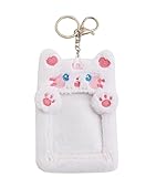 White Plush Card Holder Cartoon Cat Protective Cover Photo Card Holder Photo Album Plush Idol Id Frame and Accessories