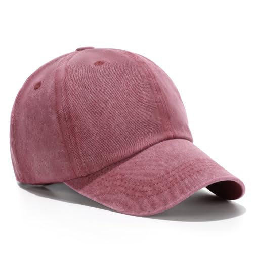 Adjustable Baseball Cap Men Retro Style Baseball Hat Women Red