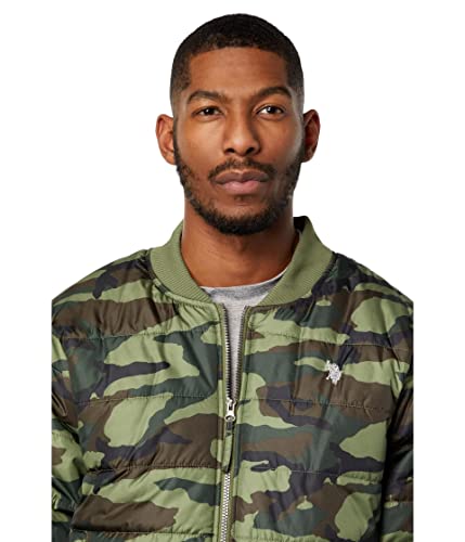 Image of U.S. Polo Assn. Quilted Bomber Jacket Army Green