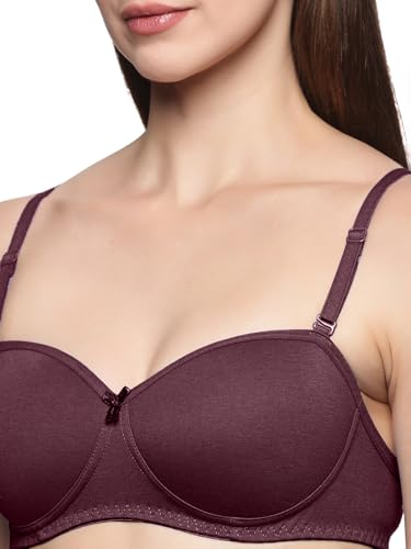 Image of Teens Lifestyle Non-Wired Padded Super Combed Cotton Strapless Bra for Women | Full Coverage, Ultra-Grip Support Band, Detachable Adjustable Transparent Straps, Seamless Design