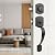 Probrico Front Door Lock Set Black Front Door Handle Set, Entry Door Locksets with Deadbolt Single Cylinder Front Door Handle and Deadbolt Set, 1 Set