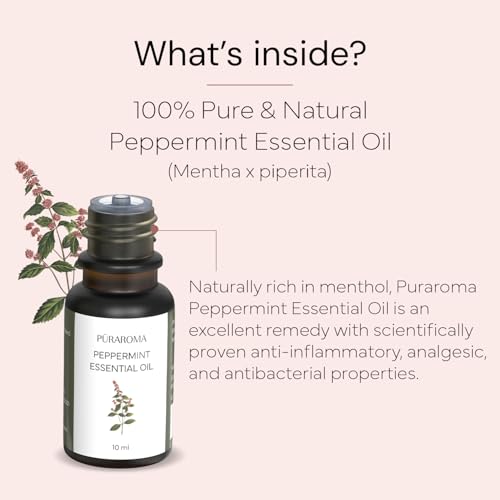 Image of Peppermint Essential Oil 10ml | Pure & Therapeutic Grade | Clears Sinus Congestion & Relieves Headaches | Supports Digestion & Boosts Energy | Fights Nausea & Motion Sickness| Ideal for Diffuser & DIY Blends