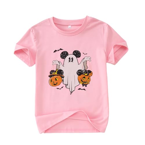 Ritatte Halloween Shirts for Kids Girls Boys Ghost Pumpkin Graphic Shirt Spooky Season T-Shirt Funny Pumpkin Puppet Tees Tops