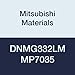 Mitsubishi Materials DNMG332LM MP7035 Coated Carbide DN Type Negative Turning Insert with Hole, Rhombic 55?, Grade MP7035, 0.031" Corner Radius, LM Breaker, 0.187" Thick (Pack of 10)
