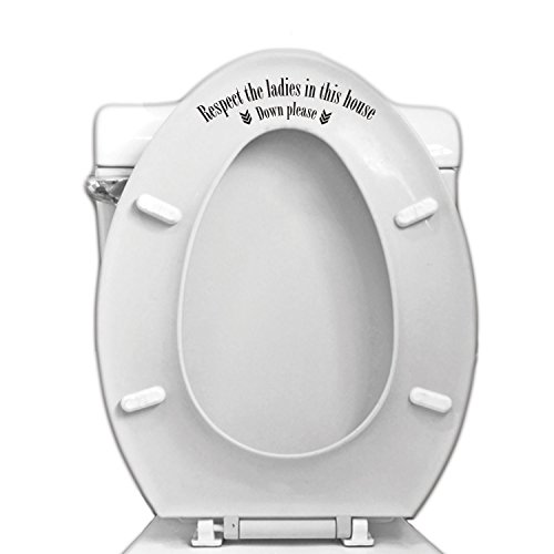 Respect The Ladies Toilet Seat Vinyl Sticker/Autocollant pour Toilette et Deco Maison