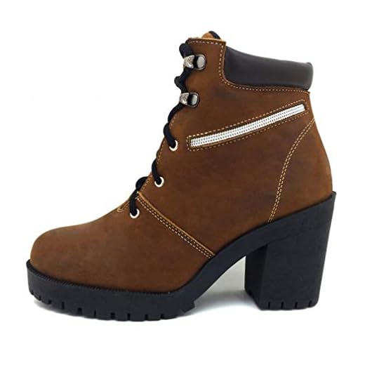 Coturno feminino tratorado cano baixo couro fosca salto alto Pierrô (38, Castor)