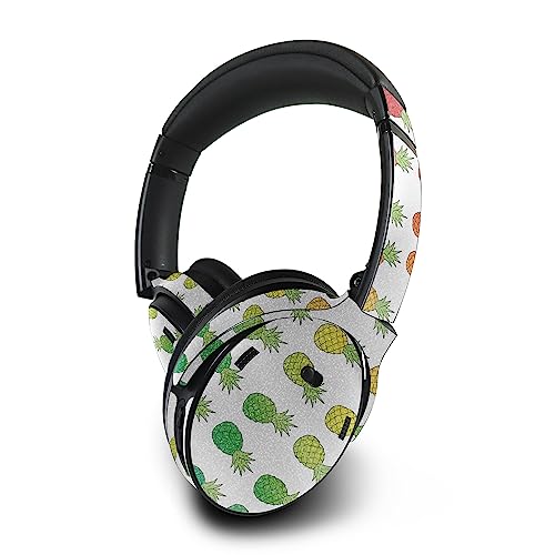 Image of MightySkins Glossy Glitter Skin Compatible with Bose QuietComfort 45 Headphones Rainbow Pineapples | Protective, Durable High-Gloss Glitter Finish | Easy to Apply