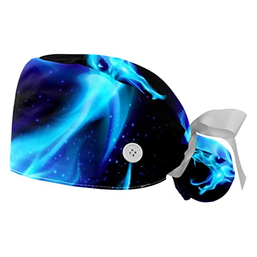 Chapeaux de travail dragon bleu casquettes bouffantes mixtes lot de 2