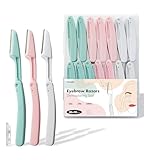 Dermaplaning Tool - Dermaplane Razor for Face, for Women and Men, That Helps Exfoliate and Peach Fuzz - Smooth the Skin, 30 Pcs Foldable Eyebrow Razors and 20 Blade Refills