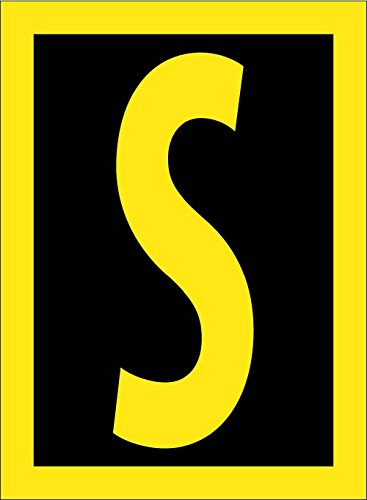 NMC National Marker Corp. HIL15S Letter, P, 4 cm de alta visibilidade, amarelo, preto, vinil PS